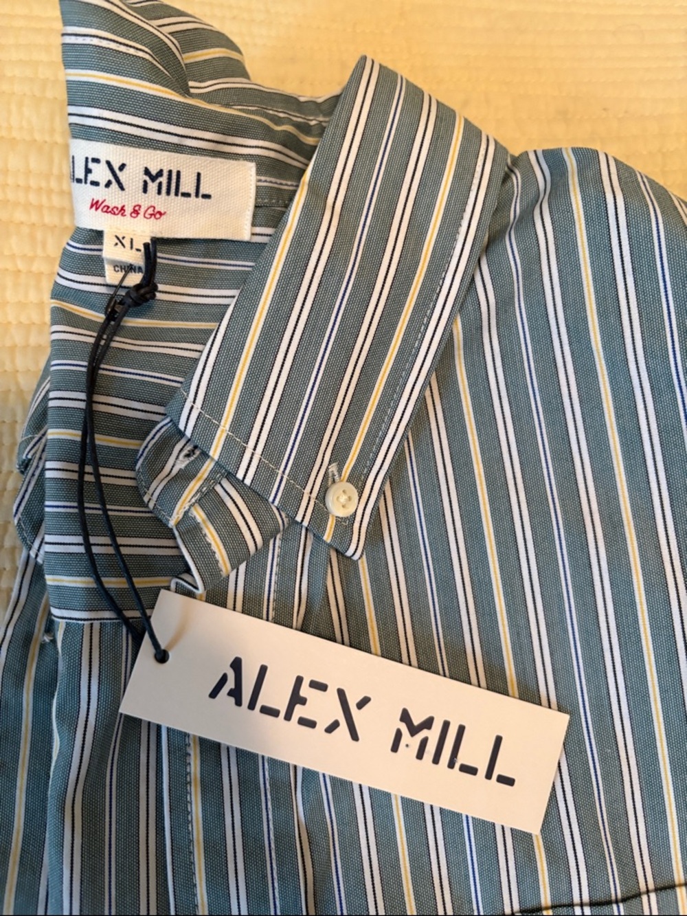 Alex Mill Green Stripe Button Down NWT - Picture 6 of 8